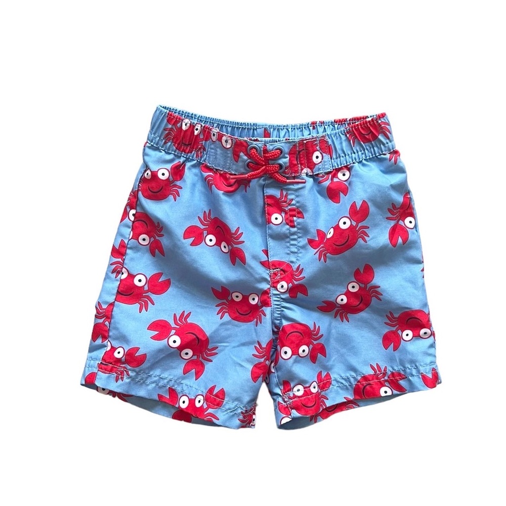 Little Me crab print swim shorts 6-9 months